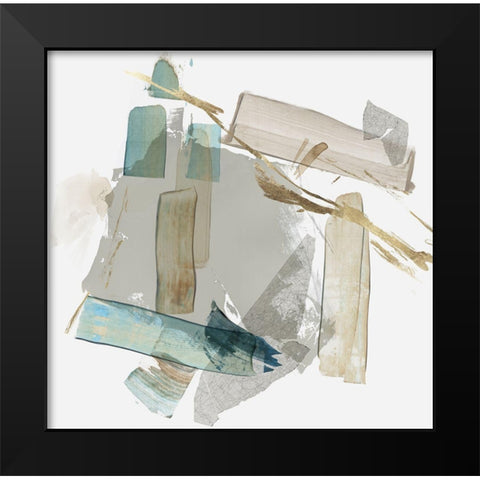 Blue Rectangle Cluster I  Black Modern Wood Framed Art Print by PI Studio