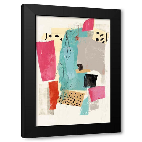 Colourful Collage I  Black Modern Wood Framed Art Print by PI Studio