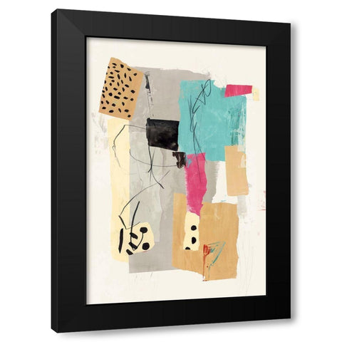Colourful Collage II Black Modern Wood Framed Art Print with Double Matting by PI Studio