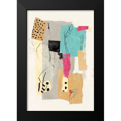 Colourful Collage II Black Modern Wood Framed Art Print by PI Studio