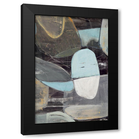 Stone Pebbles I  Black Modern Wood Framed Art Print with Double Matting by PI Studio