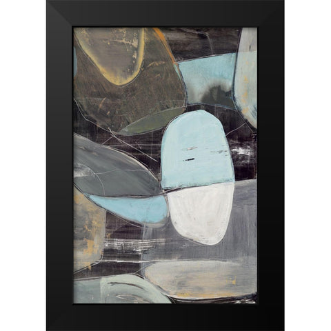 Stone Pebbles I  Black Modern Wood Framed Art Print by PI Studio