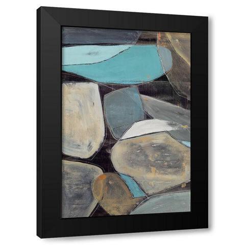 Stone Pebbles II Black Modern Wood Framed Art Print with Double Matting by PI Studio