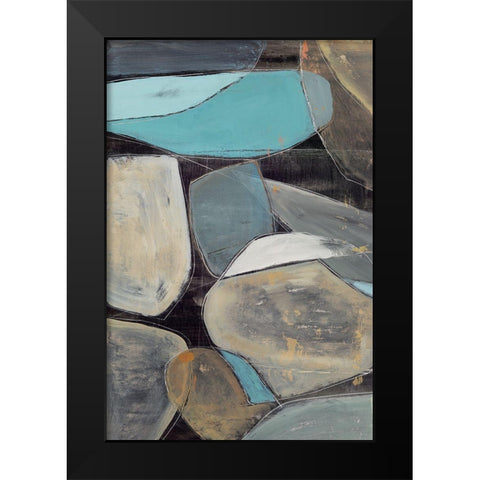 Stone Pebbles II Black Modern Wood Framed Art Print by PI Studio