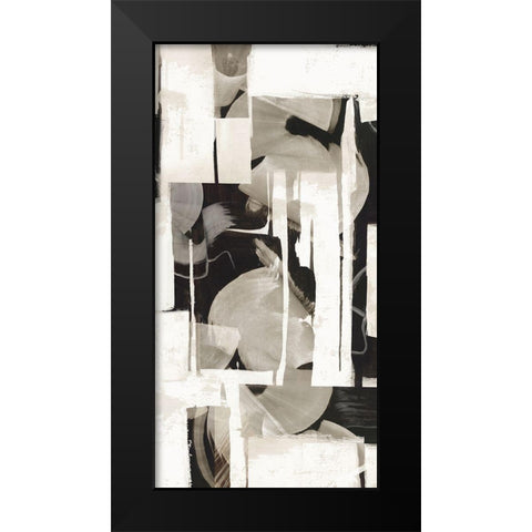 Puzzle Pieces II  Black Modern Wood Framed Art Print by PI Studio