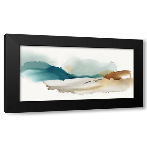 Inky Blue Mountains  Black Modern Wood Framed Art Print with Double Matting by PI Studio