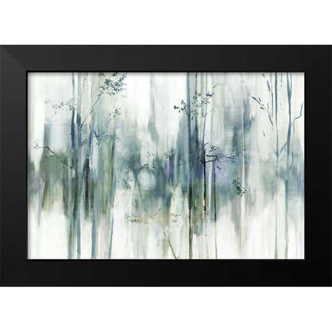 Through the Blue Forest  Black Modern Wood Framed Art Print by PI Studio