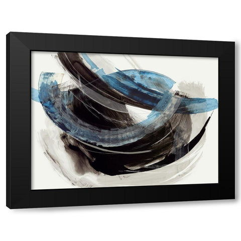 Enso  Black Modern Wood Framed Art Print with Double Matting by PI Studio