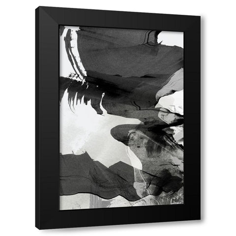 Warped II Black Modern Wood Framed Art Print with Double Matting by PI Studio
