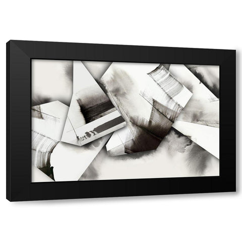 Origami Fragments  Black Modern Wood Framed Art Print with Double Matting by PI Studio