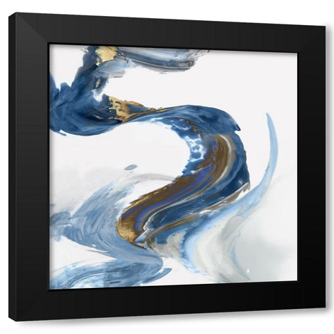 Splash of Abstract I  Black Modern Wood Framed Art Print with Double Matting by PI Studio