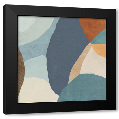 Puzzle Coutout III  Black Modern Wood Framed Art Print with Double Matting by PI Studio