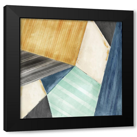 Geometric Square  Black Modern Wood Framed Art Print by PI Studio