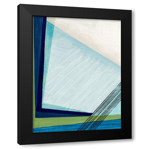 Blue Geometry I  Black Modern Wood Framed Art Print by PI Studio