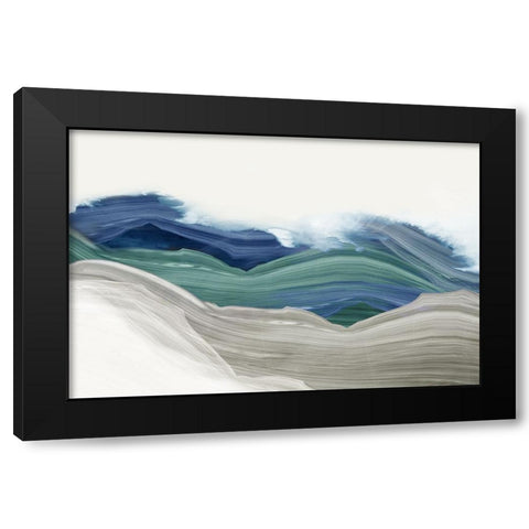 Mountain Swirl  Black Modern Wood Framed Art Print with Double Matting by PI Studio