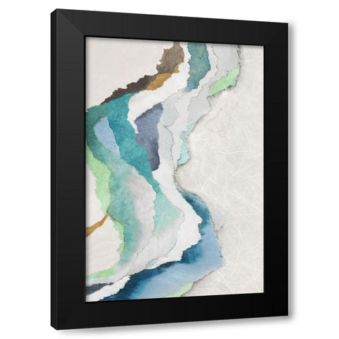 Ripple Flow I  Black Modern Wood Framed Art Print with Double Matting by PI Studio