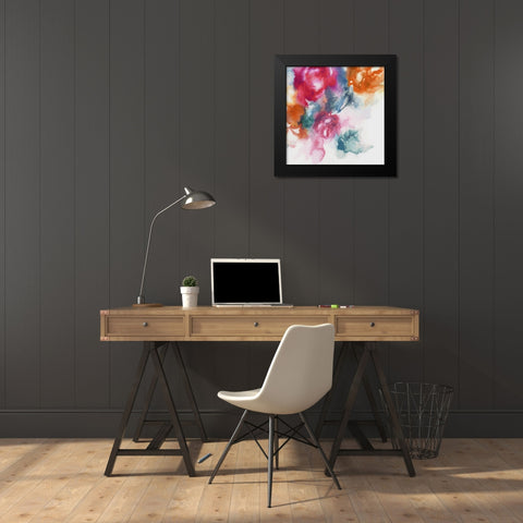 Rose Bouquet I  Black Modern Wood Framed Art Print by PI Studio