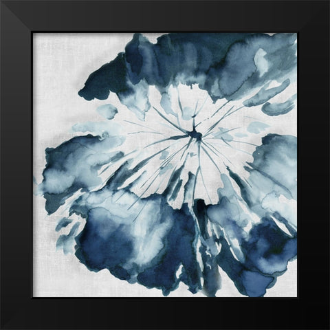 Blue Tropical Leaf  Black Modern Wood Framed Art Print by PI Studio