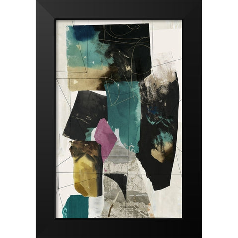 Teal Composition I  Black Modern Wood Framed Art Print by PI Studio