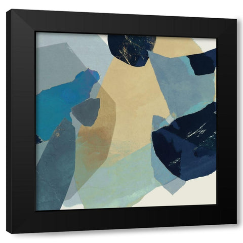 Blue Tissue Paper II  Black Modern Wood Framed Art Print with Double Matting by PI Studio