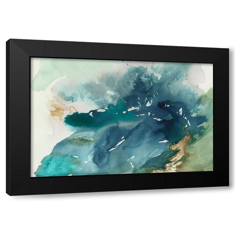 Splash of Blue  Black Modern Wood Framed Art Print with Double Matting by PI Studio