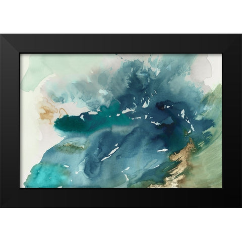 Splash of Blue  Black Modern Wood Framed Art Print by PI Studio