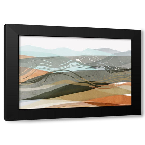 Desert Dunes II  Black Modern Wood Framed Art Print with Double Matting by PI Studio