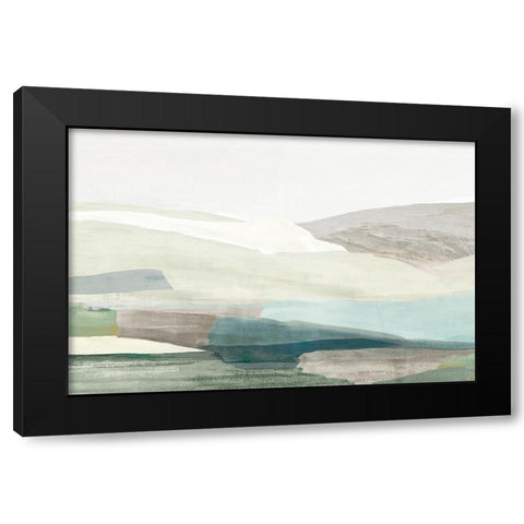 Green Rolling Hills  Black Modern Wood Framed Art Print with Double Matting by PI Studio