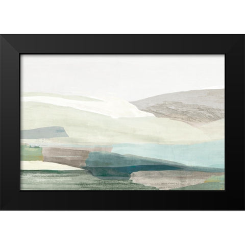 Green Rolling Hills  Black Modern Wood Framed Art Print by PI Studio