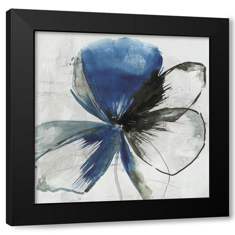 Inky Flower I  Black Modern Wood Framed Art Print by PI Studio