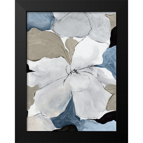 Gray Flowers I  Black Modern Wood Framed Art Print by PI Studio