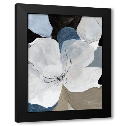 Gray Flowers II  Black Modern Wood Framed Art Print with Double Matting by PI Studio