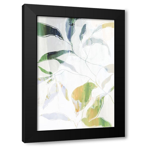 Growing Green Leaves II  Black Modern Wood Framed Art Print by PI Studio