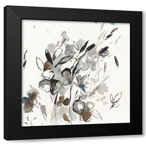 Loose Floral I  Black Modern Wood Framed Art Print with Double Matting by PI Studio