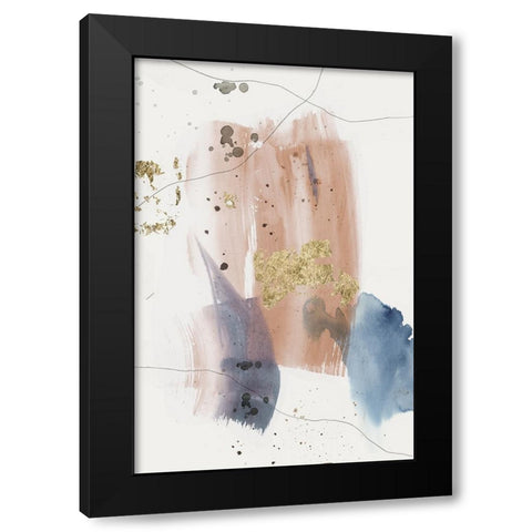 Pink Stroke I  Black Modern Wood Framed Art Print with Double Matting by PI Studio