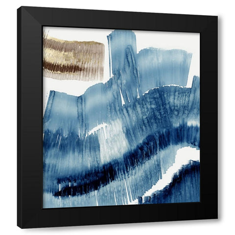 Lines of Blue II  Black Modern Wood Framed Art Print with Double Matting by PI Studio