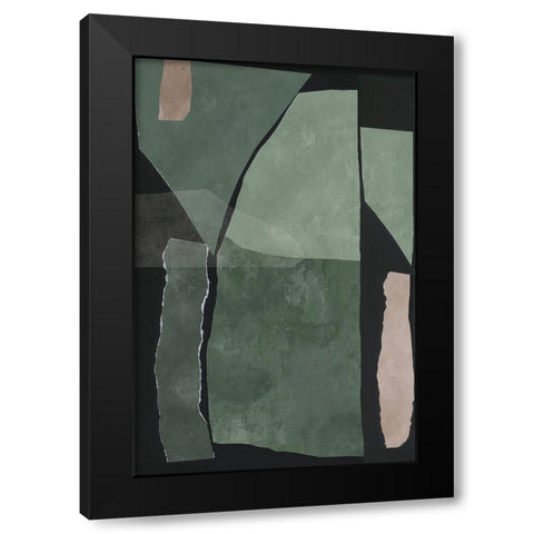 Simply Green I  Black Modern Wood Framed Art Print with Double Matting by PI Studio