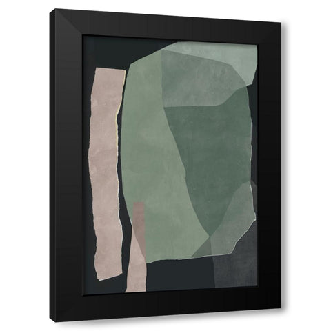 Simply Green II  Black Modern Wood Framed Art Print with Double Matting by PI Studio