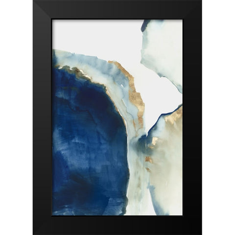Shapes of Blue Watercolor I  Black Modern Wood Framed Art Print by PI Studio