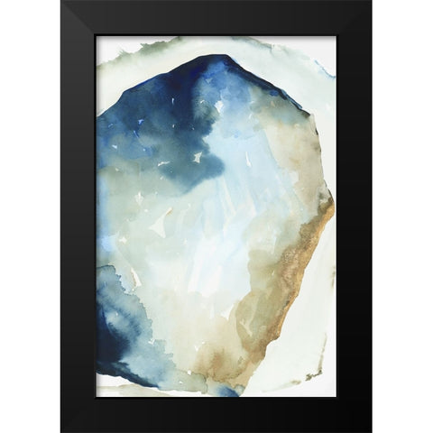 Shapes of Blue Watercolor II Black Modern Wood Framed Art Print by PI Studio