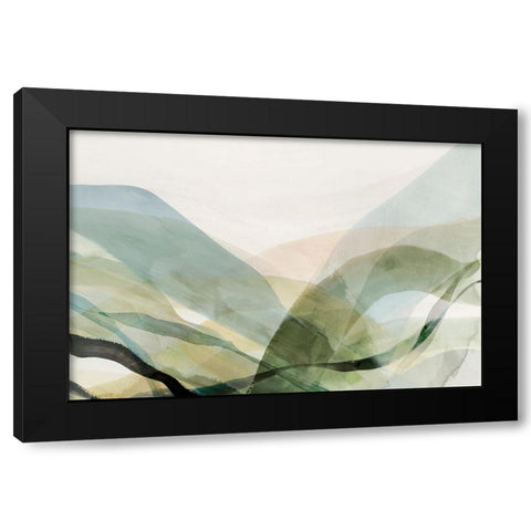 Green Spectre II  Black Modern Wood Framed Art Print with Double Matting by PI Studio