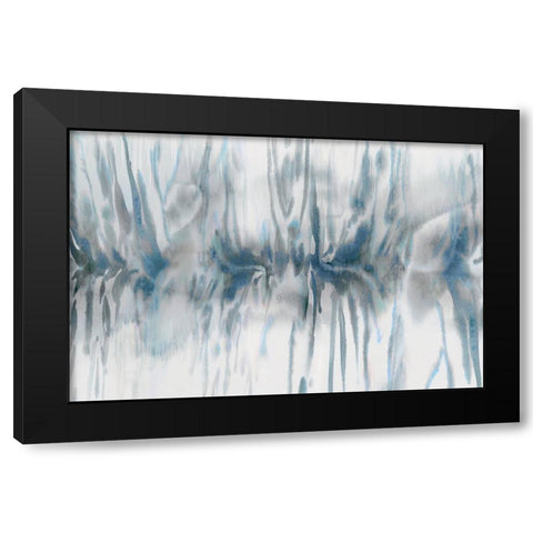 Reflection of Blue  Black Modern Wood Framed Art Print with Double Matting by PI Studio