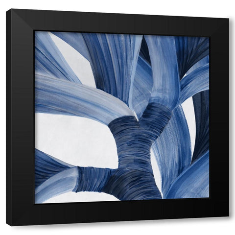 Blue Tropical Steam I  Black Modern Wood Framed Art Print with Double Matting by PI Studio