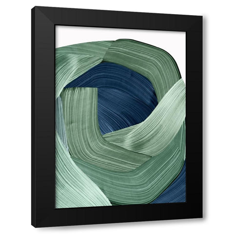 Harmonious Green II  Black Modern Wood Framed Art Print with Double Matting by PI Studio