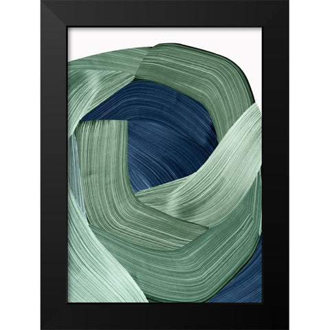 Harmonious Green II  Black Modern Wood Framed Art Print by PI Studio