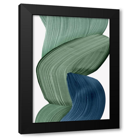 Harmonious Green III Black Modern Wood Framed Art Print with Double Matting by PI Studio