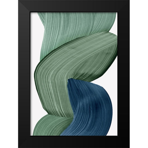 Harmonious Green III Black Modern Wood Framed Art Print by PI Studio