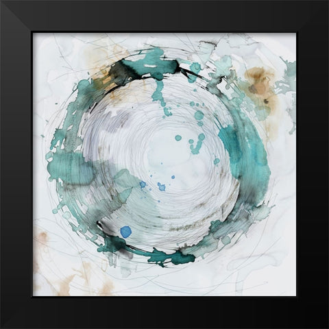 Circle Splash I  Black Modern Wood Framed Art Print by PI Studio