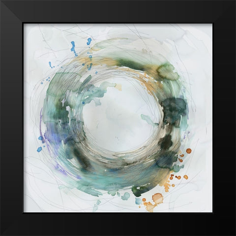 Circle Splash II  Black Modern Wood Framed Art Print by PI Studio