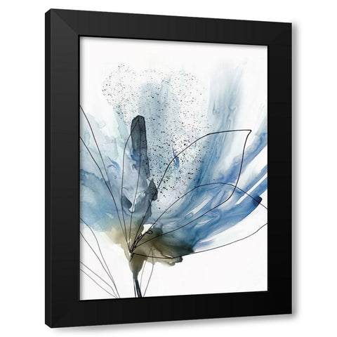 Blooming Blue Flower I  Black Modern Wood Framed Art Print with Double Matting by PI Studio
